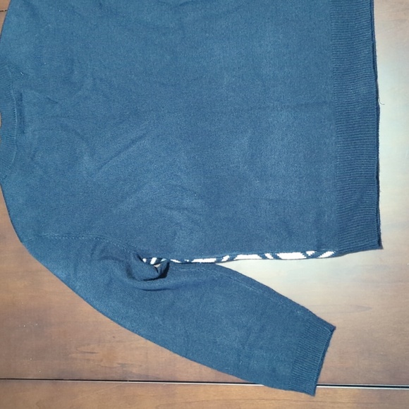 Michael Kors blue and white diamond design quarter sleeve cardigan button up - Picture 12 of 13